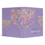 Lavender Retro Circle Tree Wedding Album binders