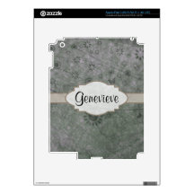 Lavender Retro Floral Abstract Nameplate iPad 3 Skins