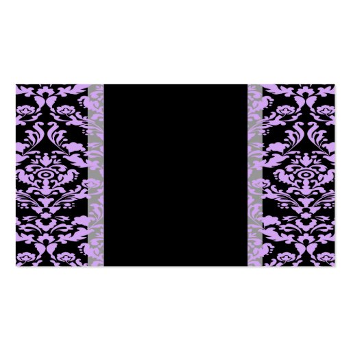 Lavender Rococo Elegant Black Set Business Card Templates (back side)