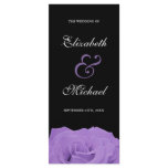 Lavender Rose and Black Wedding Program Customized Rack Card