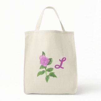Lavender Rose, Monogram Tote Bags bag