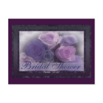 lavender roses Bridal Shower 1 postcards by Lisa_Dawn lavender roses Bridal Shower 1 postcards