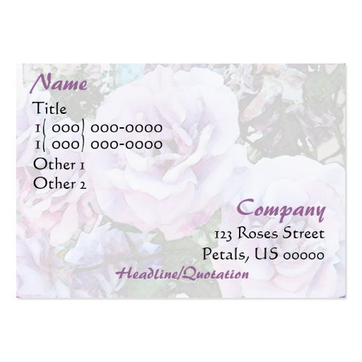 Lavender Roses Light Blend Business Card (back side)