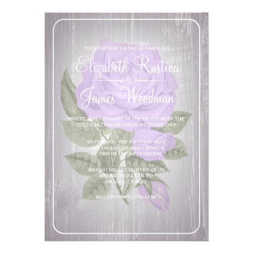 Lavender Rustic Floral Wedding Invitations