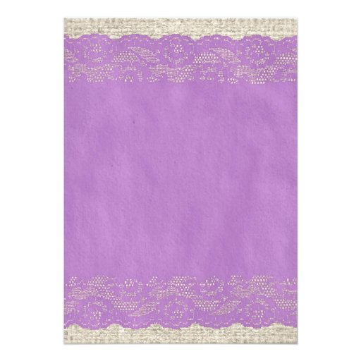 Lavender Rustic Lace Bridal Shower Invitations