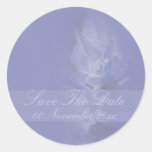 Lavender save the date wedding round stickers