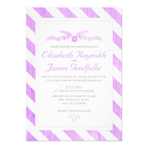 Lavender Stripes Wedding Invitations