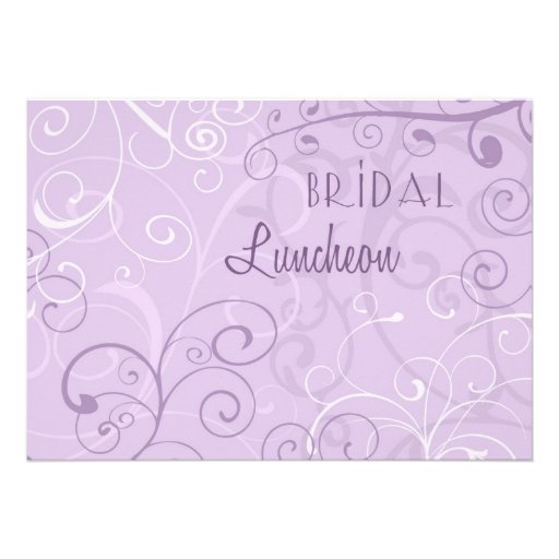 Lavender Swirls Bridal Luncheon Invitation Cards
