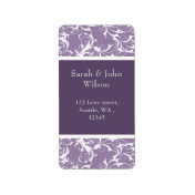 lavender swirls ,return address label