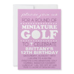 Lavender Tee Time Miniature Golf Birthday Party Invite