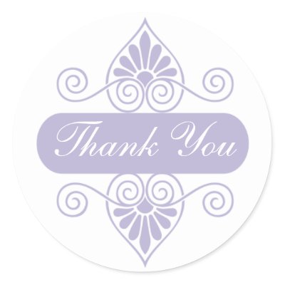 Lavender Thank You Stickers sticker