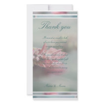 Lavender thank you wedding cards template custom photo card