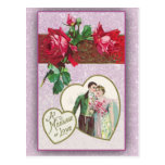 Lavender Themed Victorian Valentine Cards Post Cards