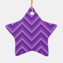 Lavender to Dark Purple Chevron Pattern Ornament