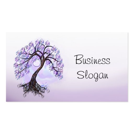 Lavender Tree of Life Connect with Your Customer Business Card Template (front side)