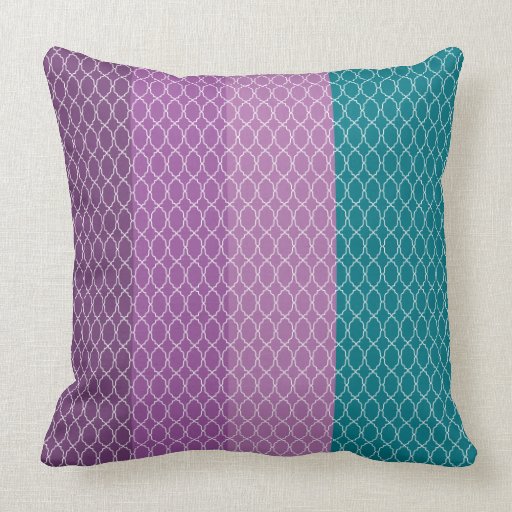 lavender turquoise violet modern geometric square throw pillow Zazzle