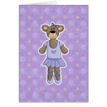 Lavender Tutu Ballerina Bear Greeting Cards