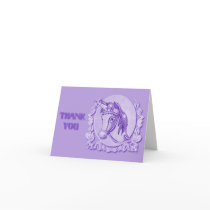 Lavender Unicorn thank you card template