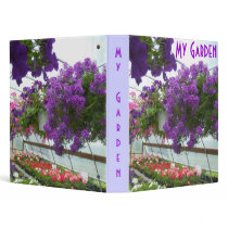Lavender Verbena Purple Petunias Vinyl Binder