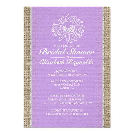 Lavender Vintage Lace Bridal Shower Invitations