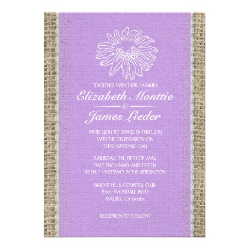 Lavender Vintage Lace Wedding Invitations