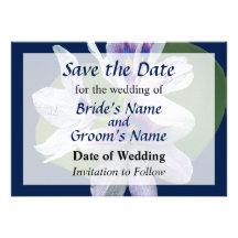 Lavender Water Lilies Save the Date Custom Announcements