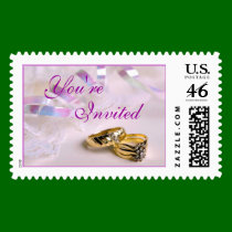 Lavender Wedding Rings (5), You're, Invited postage by bridalbydesign Lavender Wedding Rings (5), You're, Invited postage