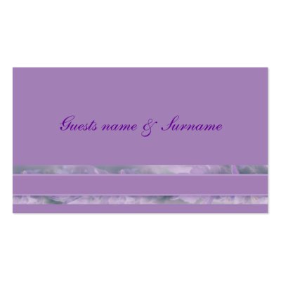 Lavender wedding seating name tags business card by Florals
