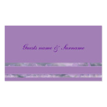 Lavender wedding seating name tags business card