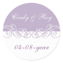 Lavender wedding stickers