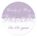 Lavender wedding stickers