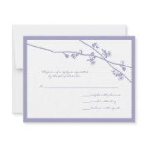 Lavender Wild Flower Branches Wedding RSVP Personalized Announcement