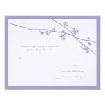 Lavender Wild Flower Branches Wedding RSVP Personalized Announcement