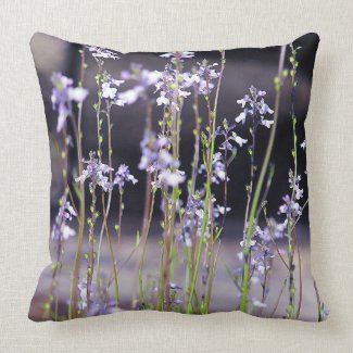 Lavender Wildflowers Throw Pillows