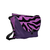 Lavender Zebra Stripes Rickshaw Messenger Bag at Zazzle