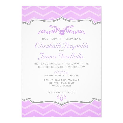 Lavender Zigzag Wedding Invitations