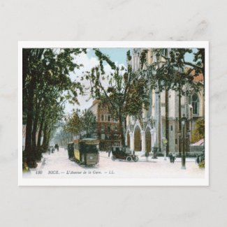 L'Avenue de la Gare, Nice, France Vintage postcard