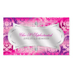 Lavish Fuchsia Lavender Diamond Damask Swirl Business Card