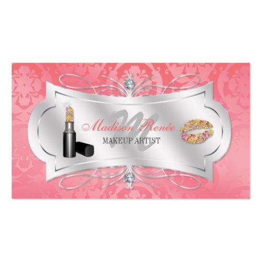 Lavish Grapefruit Peach Sparkling Cosmetologist Business Card Templates