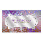 Lavish Mocha Lavender Diamond Damask Swirl Business Card Templates