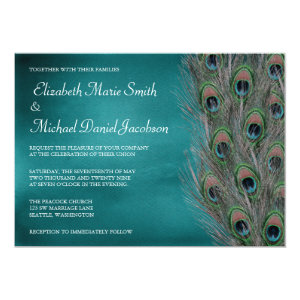 Lavish Peacock Feathers Wedding Invitation 5