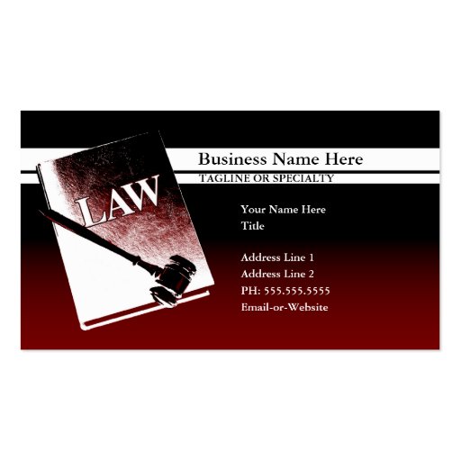 law book business card (front side)