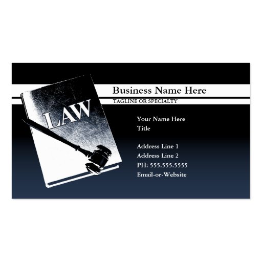 law book business card template (front side)