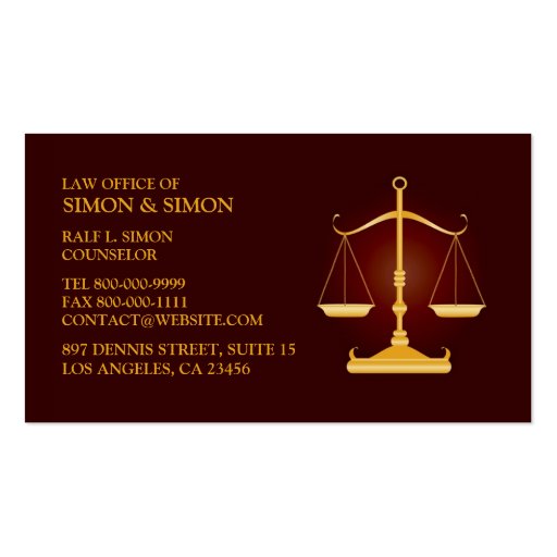 Law Business Card (front side)