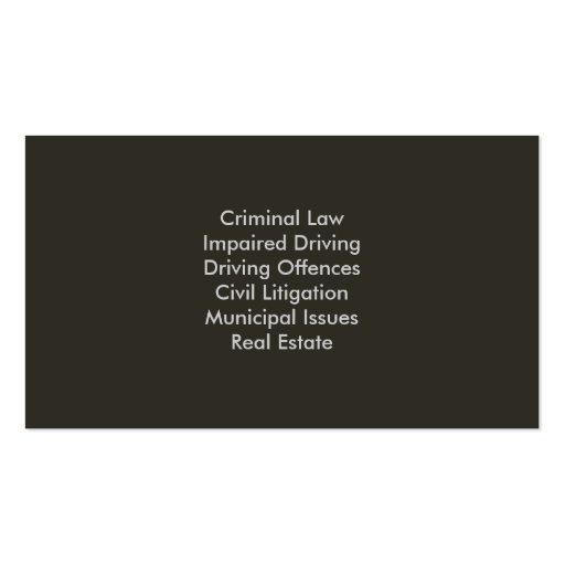 Law Business Card - Bordered (back side)