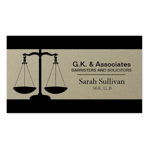 Law Business Card - Simple Pewter Lawyer Attorney (front side)