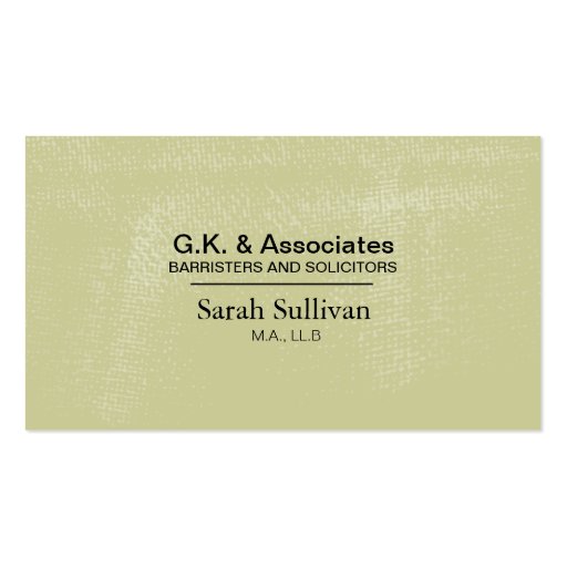Law Business Card - Simple Texture Lawyer Attorney (front side)