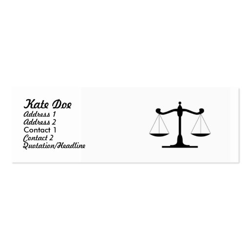 Law Businesscard Skinny Business Card (front side)