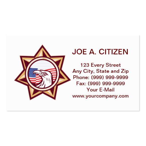law enforcement american eagle business card (front side)