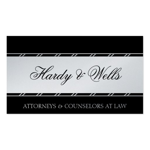 Law Firm Attorney Lawyer Legal Counselor Platinum Business Card Templates (front side)